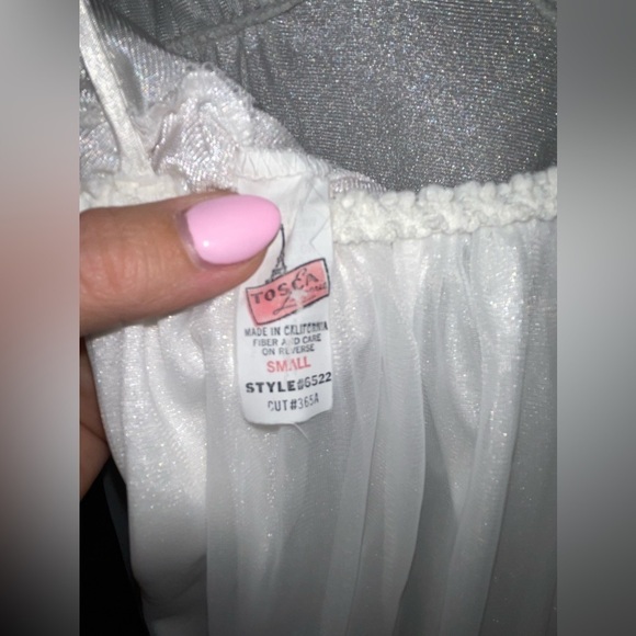 Vintage Tosca White Lace Maxi Lingerie Double Layer Bridal Nightie Small - Picture 7 of 8